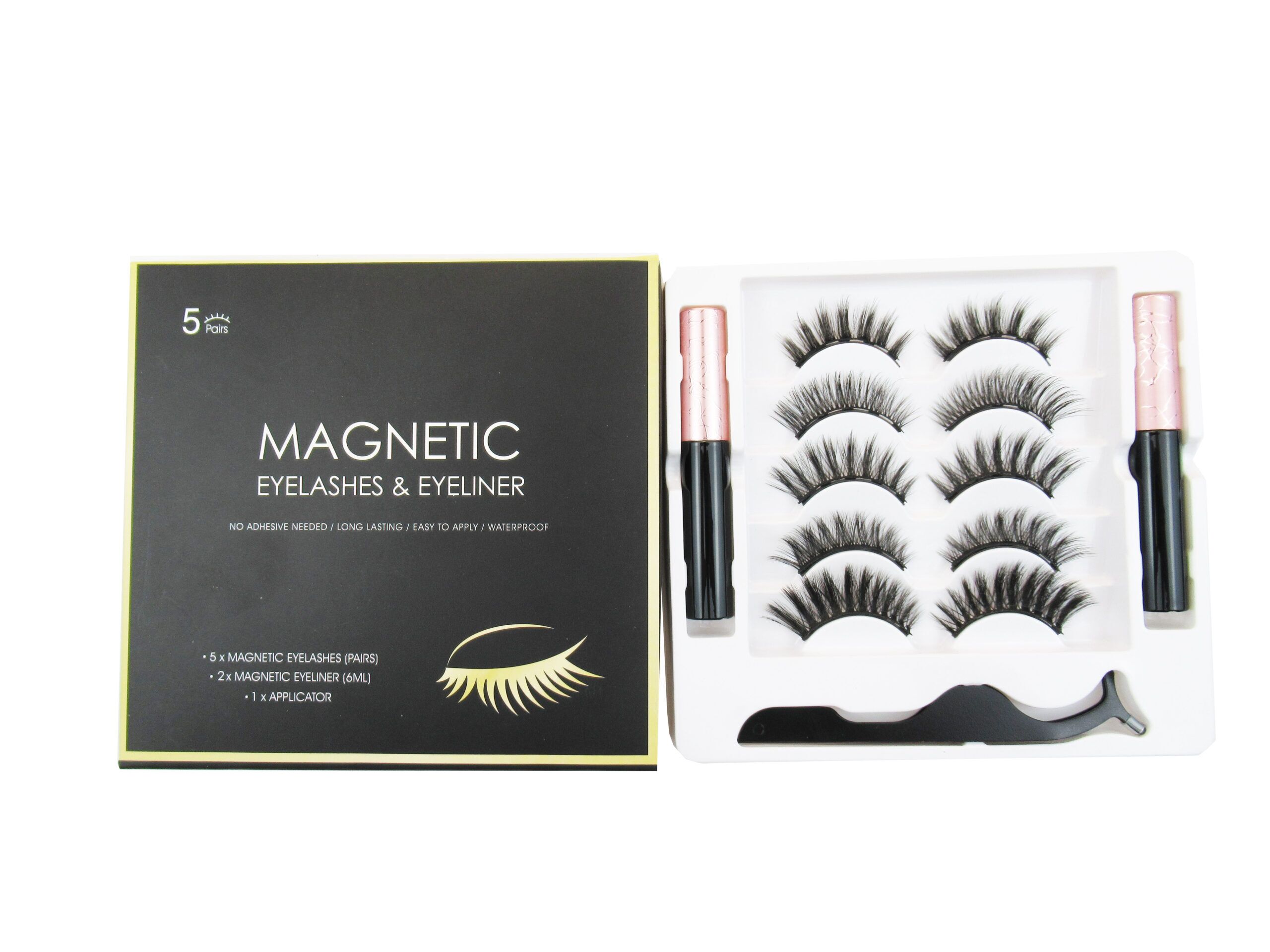 5 magnetic lashes with 2 eyeliners magnetic lashes with eyeliner kit
